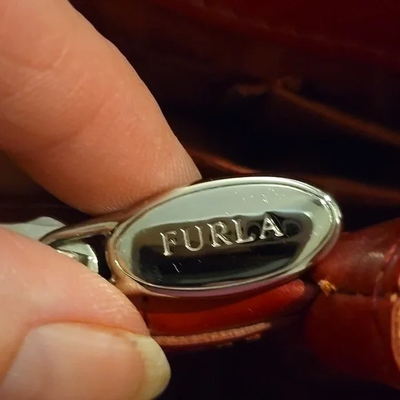 FURLA red leather handbag - Picture 11 of 11